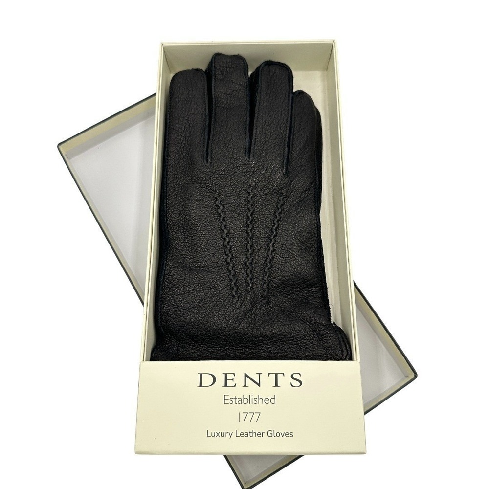 Dents Luxury Leather Gloves Mens Size Large Dark Brown Winter Driving Gloves NIB